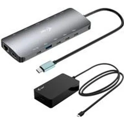 i-tec USB-C Metal NanoDock 2xHDMI 1xUSB-C Video 1xGLAN 1xAudio/Mic 1xSD/microSD 1xUSB 3.2 (C31NANOTRIPLED140)