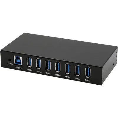 Exsys EX EX-11237HMS-2 - USB 3.0 7-Port Industrie-Hub 15 kV ESD Tisch Wand (EX-11237HMS-2)