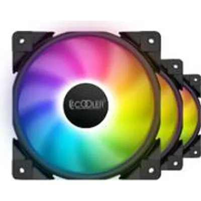 PCCOOLER 3in1 120mm Halo Gehäuselüfter in FRGB - Ventilator - 12 cm - 1000 RPM - 2000 RPM - Schwarz - Mehrfarbig (HALO-FRGB-3I1)