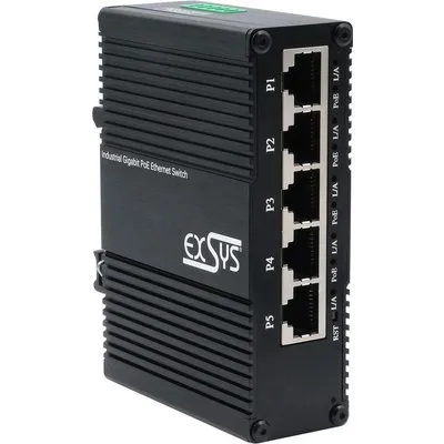Exsys Switch Mini Industrie 5xGigabit PoE+ Web Managed - Switch - 1 Gbps (EX-62030MPOE)