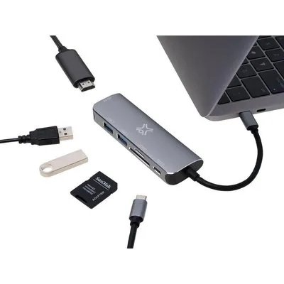 XWH-HUB6-13 XTREMEMAC TYPE-C HUB 6-ports silber (XWH-HUB6-13)