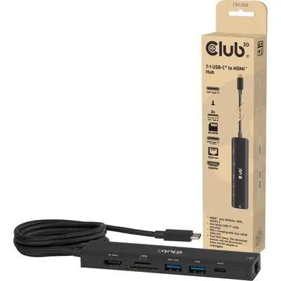 Club3D USB-C 7in1-HUB >HDMI/2xUSB/USB-C/LAN 4K60Hz PD140W retail (CSV-2555)