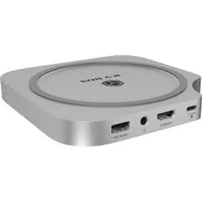 ICY BOX Club Dock 100 Dockingstation für Mac mini M4 mit M.2 NVMe SSD-Slot Silber