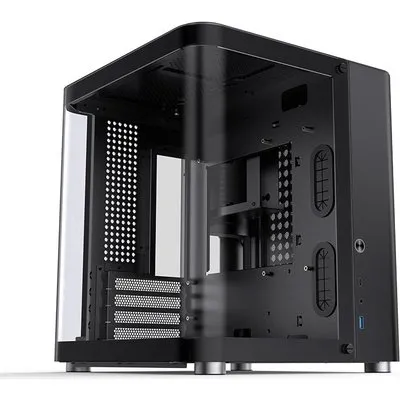 Jonsbo TK-1 2.0 Micro-ATX Mini-Tower Gehäuse Schwarz Tempered Glass Gaming (TK-1 BLACK)