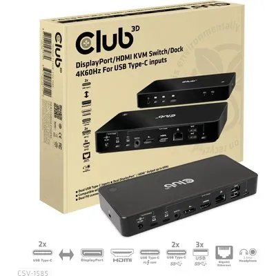 Club 3D CSV-1585 - Dockingstation - USB-C x 2 - DP, HDMI - 1GbE - 120 Watt (CSV-1585)