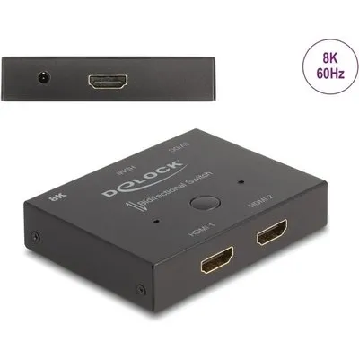 Delock - Video/Audio Splitter/Switch - 2-1, bidirektional, 8K 60 Hz x HDMI - Desktop (18776)