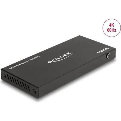 Delock HDMI Splitter 1 x in zu 4 out 4K 60 Hz mit Downscaler (18652)