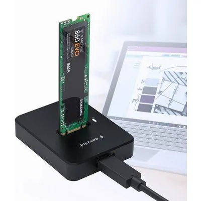 Gembird DD-U3M2 - SSD-Dockingstation - M.2 - M.2 Card (PCIe NVMe & SATA) - USB 3,2 (Gen 2) - Schwarz (DD-U3M2)