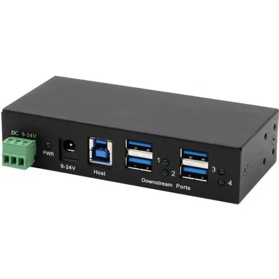 EXSYS EX-11244HMS Schnittstellen-Hub USB 3.2 Gen 1 (3.1 Gen 1) Type-B 5000 Mbit/s Schwarz (EX-11244HMS)