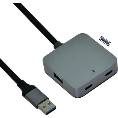 VALUE USB3.2 Gen1 Hub 2xA+ 2xC mit Verlängerungskabel 5m (12.99.1124)