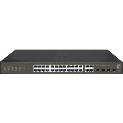 LevelOne Hilbert 28-Port Gigabit Smart Lite Switch - 24 x Gigabit RJ45 - 4 x Gigabit SFP/RJ45 Combo (GES-2128)