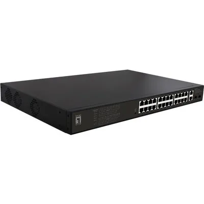 LevelOne GEP-2821 Netzwerk-Switch Unmanaged Gigabit Ethernet (10/100/1000) Power over Ethernet (PoE) 1U Schwarz (GEP-2821)