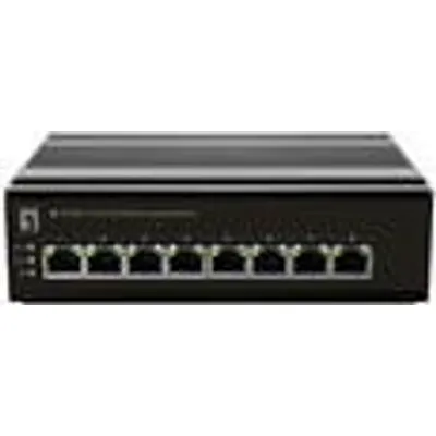 LevelOne Switch 8 Port FE IFS-0801 DIN-Rail,-30°C to 65°C (IFS-0801)