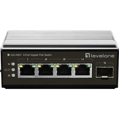 LevelOne IGU-0501 Netzwerk-Switch Gigabit Ethernet (10/100/1000) Power over Ethernet (PoE) Schwarz (IGU-0501)