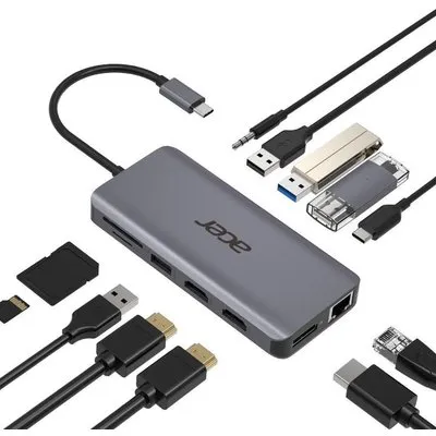 Acer HP.DSCAB.009 Notebook-Dockingstation & Portreplikator Verkabelt USB 3.2 Gen 1 (3.1 Gen 1) Type-C Silber (HP.DSCAB.009)