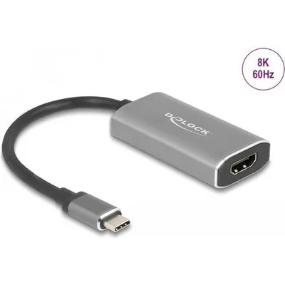Delock - Videoschnittstellen-Converter - USB-C männlich bis HDMI weiblich - 20cm - Grau - unterstützt 8K 60 Hz (7680 x 4320) (62632)