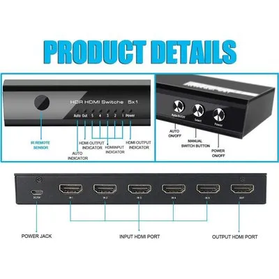 Equip 332726 - HDMI - Schwarz - Aluminium - 60 Hz - 3840 x 2160 Pixel - 7.1 Kanäle (332726)