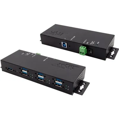 EXSYS EX-1189HMVS-3 - 7x USB 3.0 - Metall - USB 3.2 Gen 1 (3.1 Gen 1) Type-B 5000 Mbit/s Schwarz (EX-1189HMVS-3)