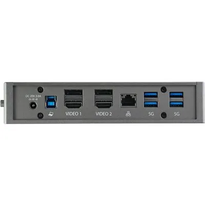 StarTech.com USB-C USB-A Dock - Hybrid Universal USB 3.0 Laptop Docking Station - Dual Monitor 4K 60Hz HDMI/DisplayPort - 6xUSB Type-A/GbE - Dockingstation - USB - 2 x HDMI, 2 x DP - GigE - 40 Watt