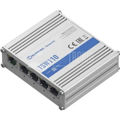 Teltonika TSW110 Netzwerk-Switch Unmanaged Gigabit Ethernet (10/100/1000) Power over Ethernet (PoE) Blau - Grau (TSW110)