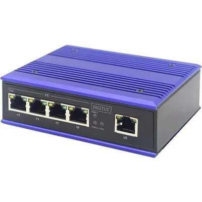 DIGITUS Professional DN-650105 Industrial - Switch - unmanaged - 5 x 10/100 - an DIN-Schiene montierbar - Gleichstrom (DN-650105)