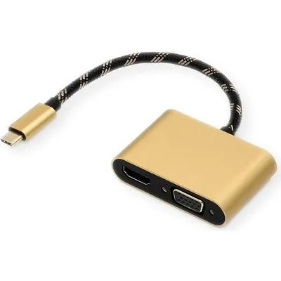 ROLINE 12.03.3165 Schnittstellen-Hub USB 3.2 Gen 1 (3.1 Gen 1) Type-C Schwarz - Gold (12.03.3165)