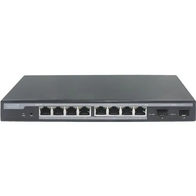 DIGITUS Professional DN-95344 - Switch - managed - 8 x 10/100/1000 (PoE+) + 2 x Gigabit SFP (Uplink) - Desktop - PoE+ (86 W) (DN-95344)