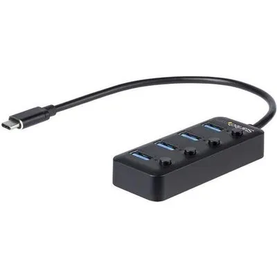 StarTech.com 4-Port USB-C Hub - 4x USB-A Ports - Individual On/Off Switches - Hub - 4 x USB 3.1 Gen 1 - Desktop