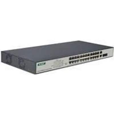 DIGITUS Professional DN-95343 - Switch - 24 x 10/100 (PoE) + 2 x Combo Gigabit SFP (Uplink) - an Rack montierbar - PoE (370 W)