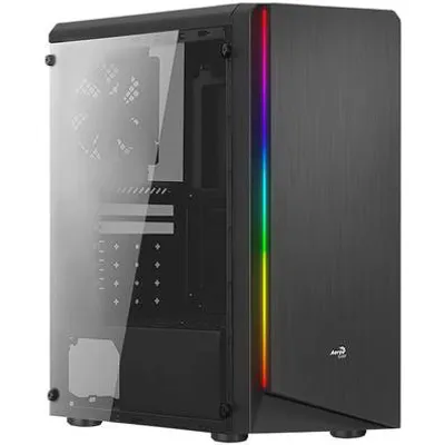 AeroCool Rift - MDT - ATX - Seitenteil mit Fenster (Acryl) - keine Spannungsversorgung (ATX) - Schwarz - USB/Audio (ACCM-PV13012.11)