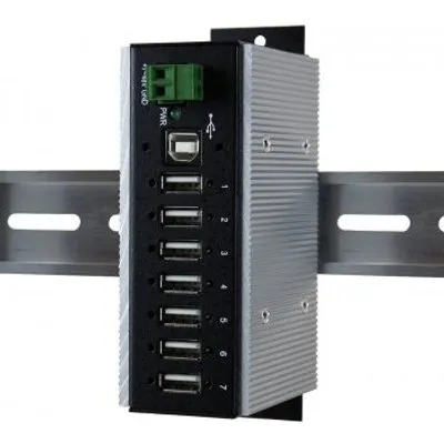 Exsys Ex 1177HMVS-WT - Hub - 7 x USB2.0 - an DIN-Schiene montierbar - Gleichstrom (EX-1177HMVS-WT)
