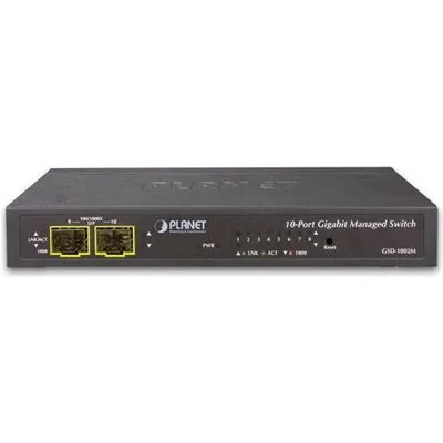 PLANET GSD-1002M - Switch - verwaltet - 8 x 10/100/1000 + 2 x Fast Ethernet/Gigabit SFP - Desktop (GSD-1002M)