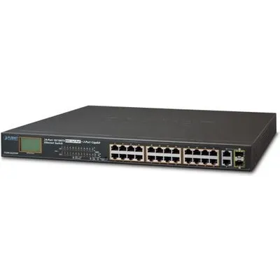 PLANET FGSW-2622VHP - Switch - nicht verwaltet - 24 x 10/100 (PoE+) + 2 x Kombi-Gigabit-SFP - an Rack montierbar - PoE+ (FGSW-2622VHP)