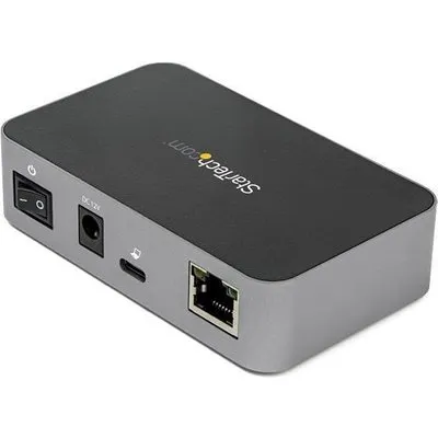 StarTech.com HB31C2A1CGS 3-Port-USB-C-Hub (LAN-Hub, 10 Gbit/s, 2x USB-A und 1x USB-C, 1m Hostkabel, powered, mit Netzteil) - Hub - 1 x USB-C + 2 x USB 3.1 + 1 x 10/100/1000 - Desktop - Wechselstrom 110/240 V