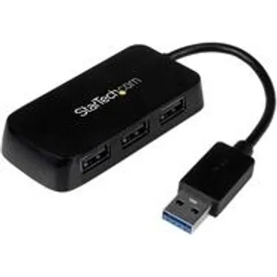 StarTech.com 4 Port USB3.0 SuperSpeed Mini Hub - Schwarz - Hub - 4 x SuperSpeed USB3.0 - Desktop (ST4300MINU3B)