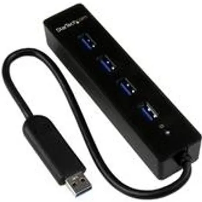 StarTech.com 4 Port USB3.0 SuperSpeed Hub - Schwarz - Hub - 4 x SuperSpeed USB3.0 - Desktop (ST4300PBU3)