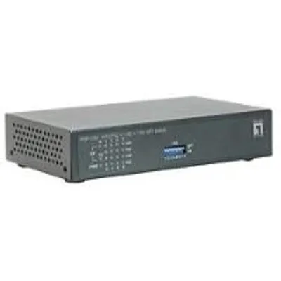 LevelOne FGP-1000 - Switch - 8 x 10/100 (PoE+) + 1 x 10/100/1000 + 1 x Fast Ethernet/Gigabit SFP - Desktop, wandmontierbar - PoE+ (520831)
