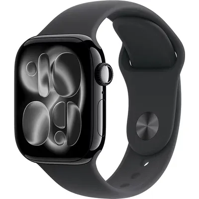 RP// Apple Watch Series 11 GPS 46mm Diamantschwarz Aluminium Case mit schwarzem Sport Band - M/L