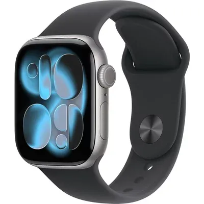 RP// Apple Watch Series 11 GPS + Cellular 46mm Space Grau Aluminium Case mit schwarzem Sport Band - M/L