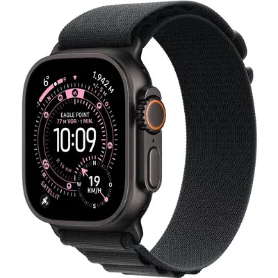 RP// Apple Watch Ultra 3 GPS + Cellular 49mm Schwarz Titanium Case mit schwarzem Alpine Loop - Small