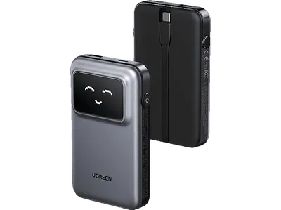 UGREEN Power Bank with Built-in Cable Powerbank 10000 mAh Gray