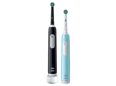 ORAL-B Pro Series 1 Duopack Elektrische Zahnbürste Blue/Black, Reinigungstechnologie: Mikrovibrationen