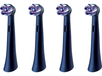 ORAL-B iO Strahlendes Weiss, für elektrische Oral-B Zahnbürsten, Zahnaufhellung, Schwarz, 4 Stück Aufsteckbürsten