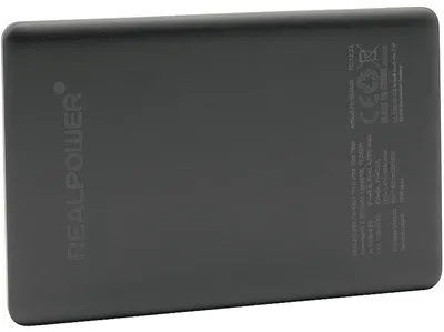 REALPOWER PB-5000 MAG Ultra Slim Powerbank 5000 mAh Schwarz/Titan