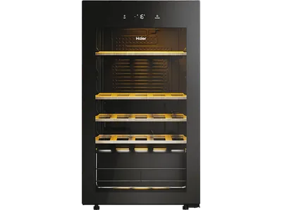 HAIER HWS34GGH1 50 SERIE 3 Weinklimaschrank (90 l EEK G, Glas Schwarz)