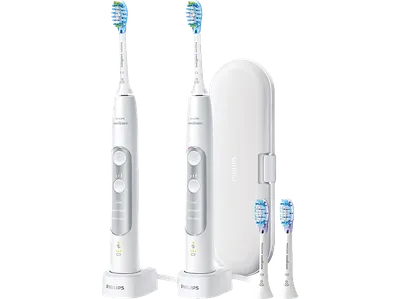 PHILIPS Sonicare HX9611/19 ExpertClean 7300 Elektrische Zahnbürste Weiß/Silber, Reinigungstechnologie: Schalltechnologie