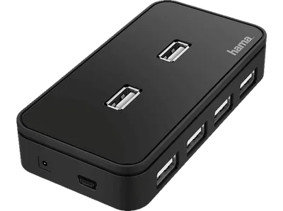 HAMA 7-fach, USB Hub, Schwarz