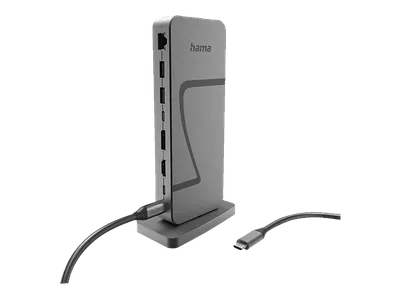 HAMA USB4 "Connect2Office Speed", USB-C, PD, 40 Gbit/s, 10 Ports Docking Station, Grau