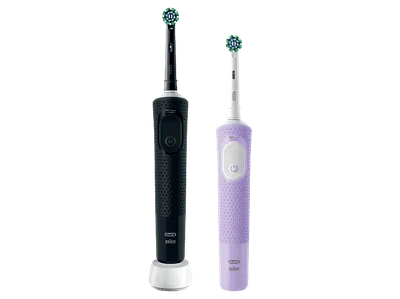 ORAL-B Vitality Pro Duopack Elektrische Zahnbürste Schwarz/Lila, Reinigungstechnologie: Mikrovibrationen