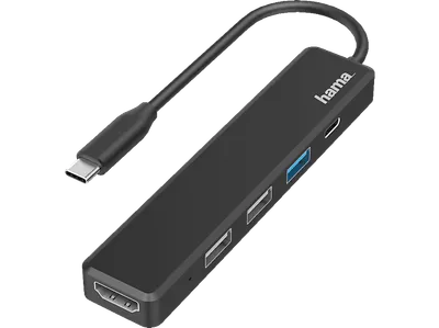 HAMA USB-C-Hub, Multiport, Schwarz